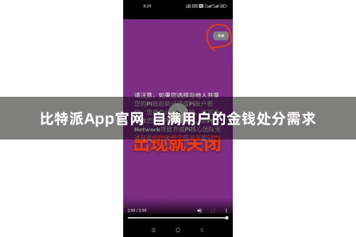 比特派App官网 自满用户的金钱处分需求